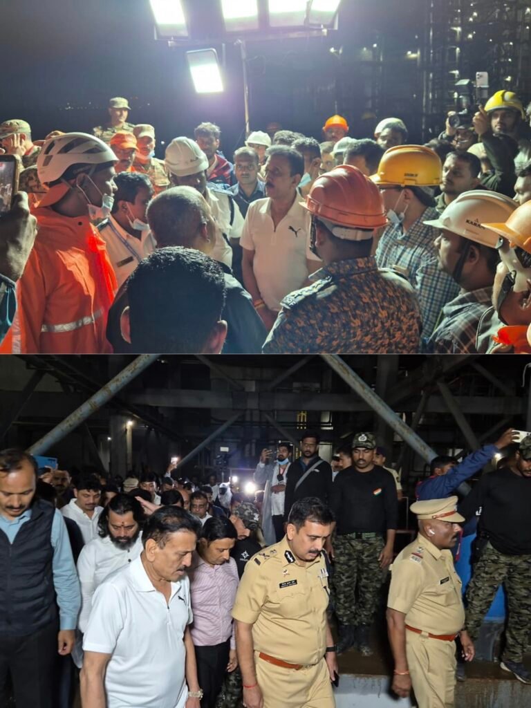 मोशी दुर्घटनास्थळ आपत्ती व्यवस्थापन मंत्री मा.गिरीष महाजन यांची भेट