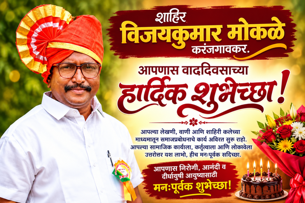 जनतेच्या प्रश्नांसाठी सदैव धावून जाणारा अवलिया; शाहीर विजय मोकळे करंजगावकर